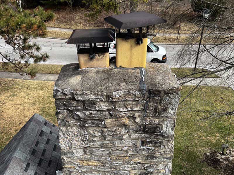 Concrete Crown and Chimney Cap Before