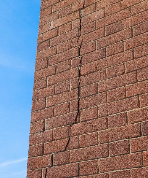 Cracked brick masonry - Mid Valley Chimney