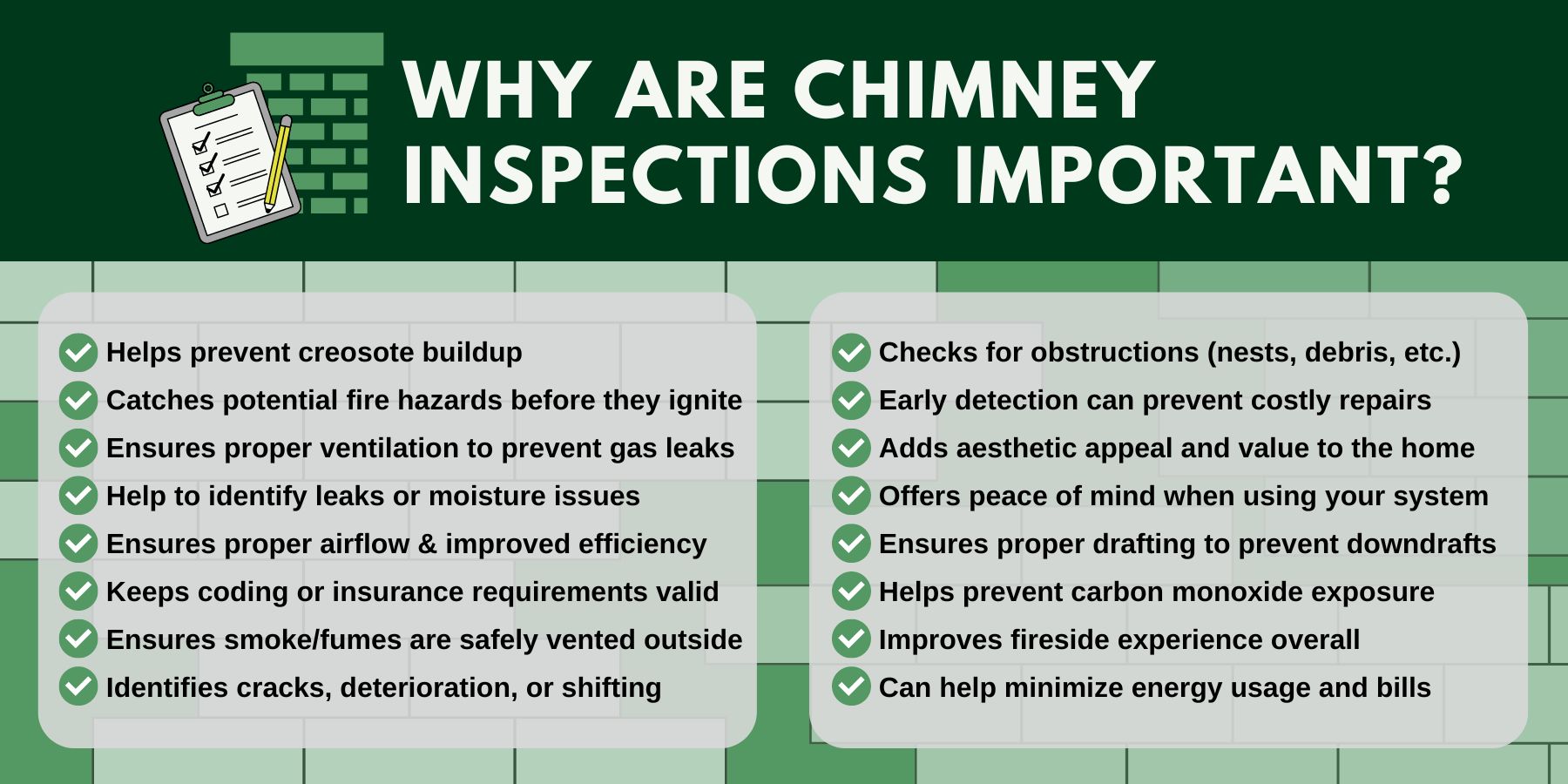 original infographic stating reasons why chimney inspections are important